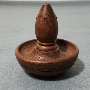 Vintage 2" Wooden Hand Carved Trinket Ring Dish Bowl